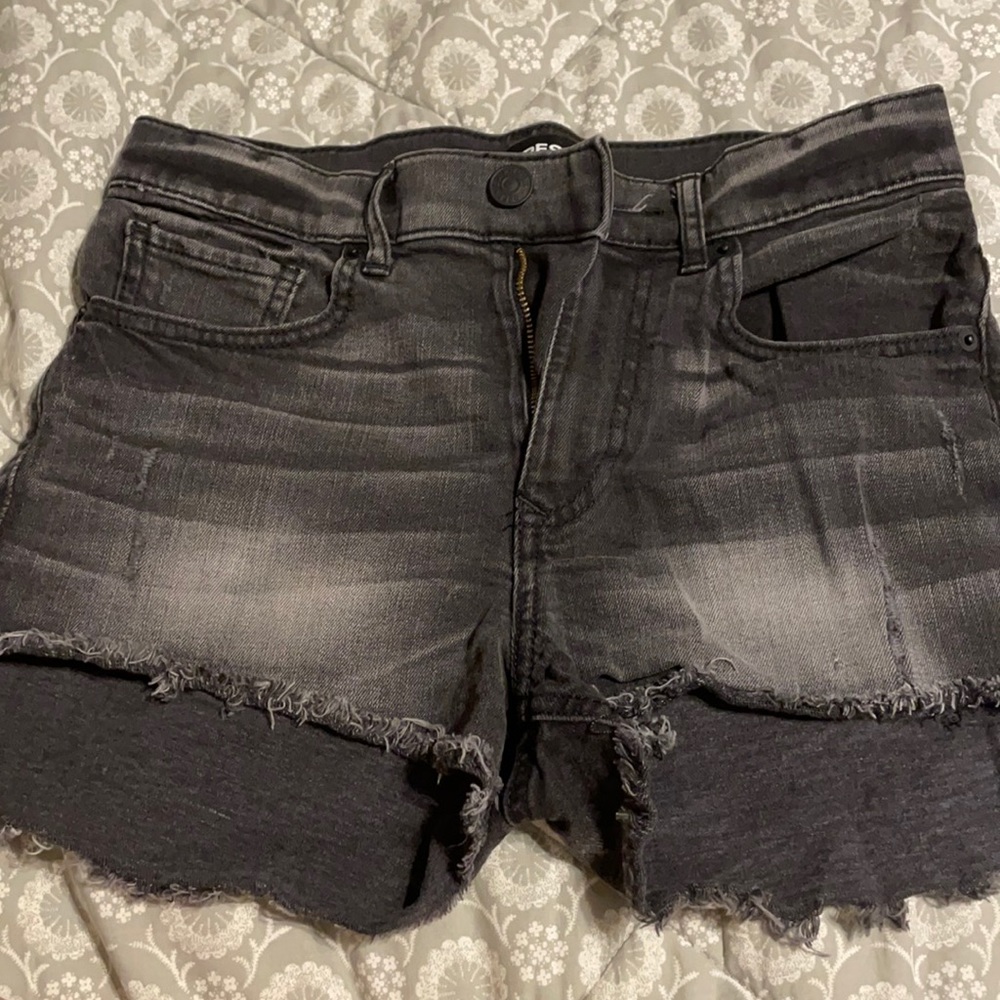 Black high rise shorts